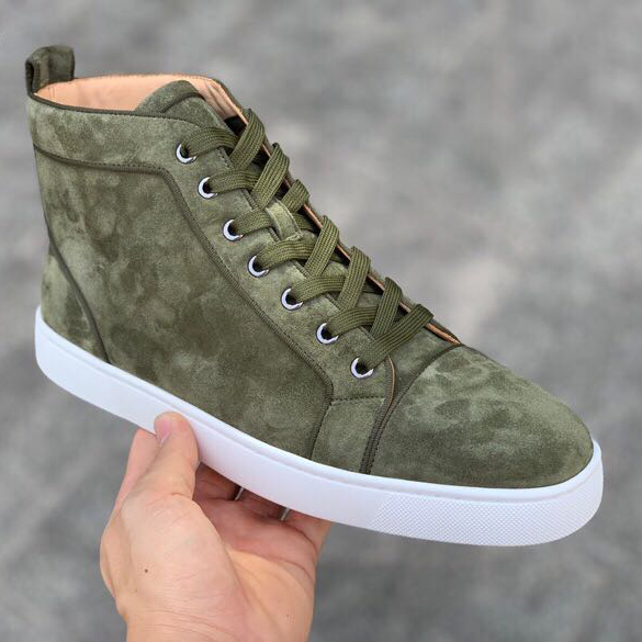 Olive green louboutin sneakers top