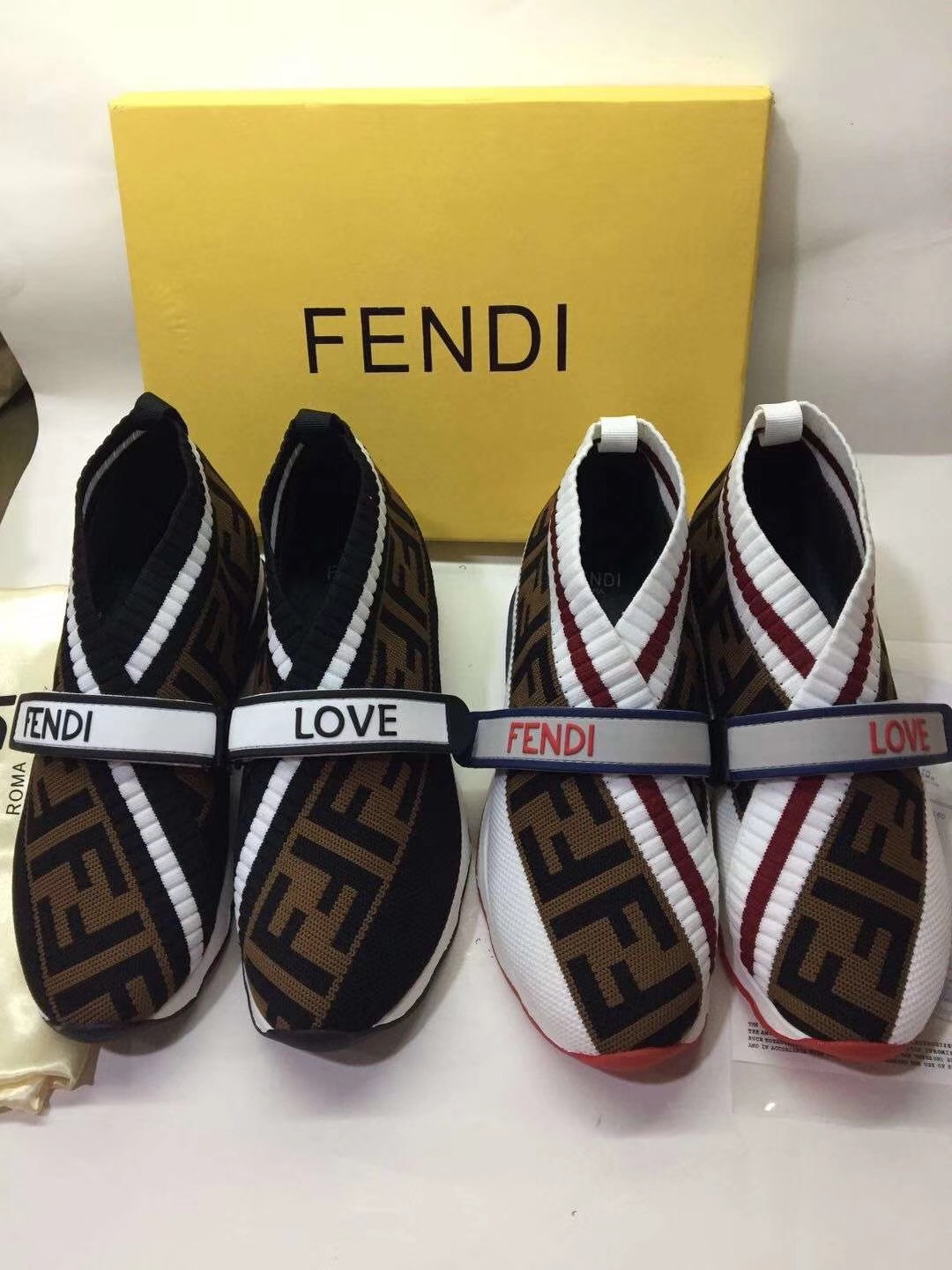 Fendi black fabric sneakers sale
